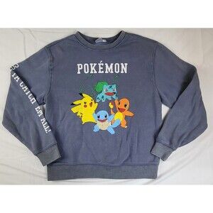 Vintage Pokemon Crew Neck Pullover Sweatshirt Long Sleeve Gotta Catch Em All XL